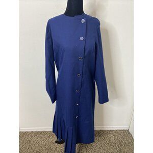 Vintage D’Allairds 70s 80s Pleated Dress MIDI Woman M/L Mod Secretary Canada